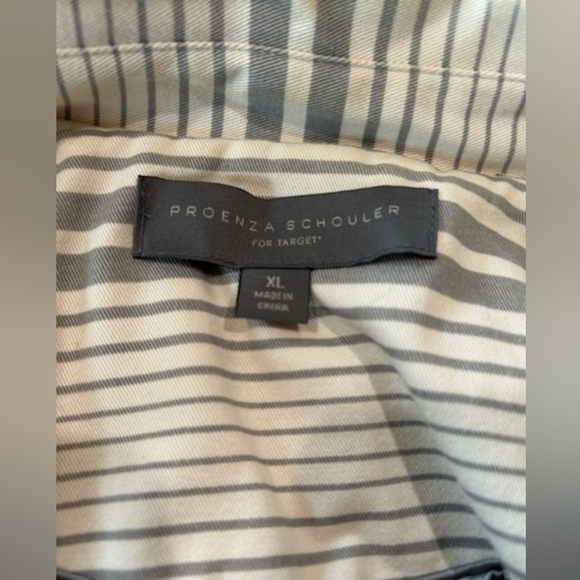 Proenza Schouler beige with gray stripes trench coat. Women size XL - Picture 5 of 8